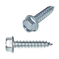 #10 X 1" Hex Washer Head, (No Slot), Tapping Screw, Type A, Zinc